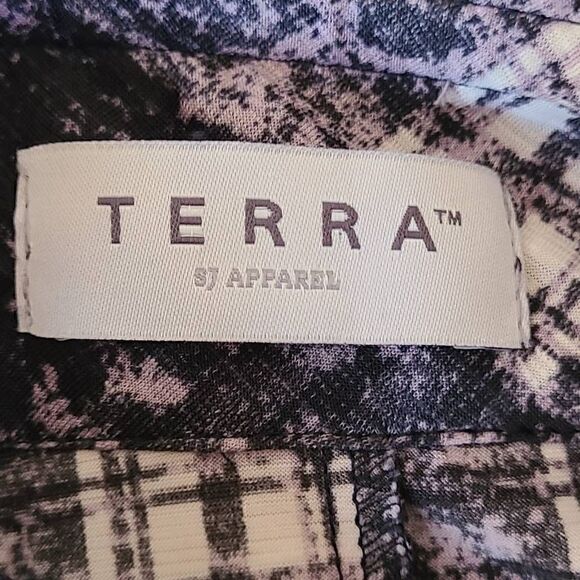 Terra Women's Button Tunic Blouse High Neck Long Sleeve Small - Picture 4 of 14